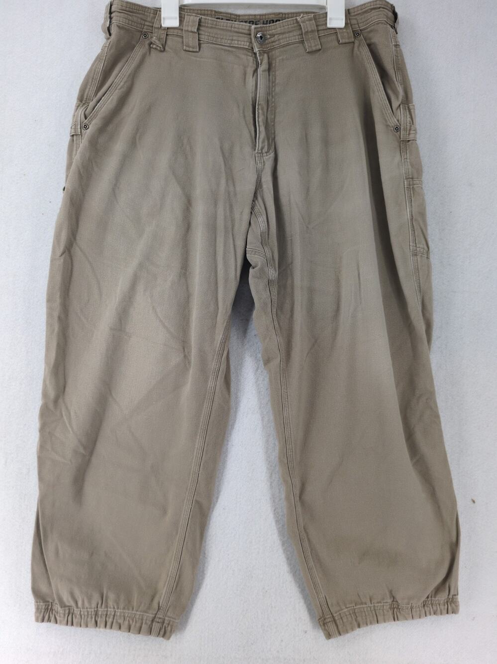 Duluth Trading Co Pants Men's 40x30 Flex Fire Hose Cargo Workwear Canvas Tan